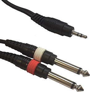 Kábel audio AC-J3S-2J6M/1,5 Jack 3,5 Stereo/2x 6,3 J 1,5m ADJ