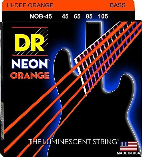 Struny na elektrickú basgitaru 45-105  Neon-Orange DR.Strings