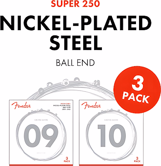 Struny na elektrickú gitaru 09-42 250L 3-pack Fender