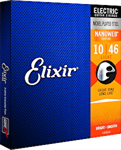 Struny na elektrickú gitaru 10-46 Light Nanoweb Elixír