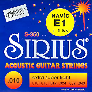 Struny na akustickú gitaru 10-43 S-350 bronz a mosadz Sirius Gorstring