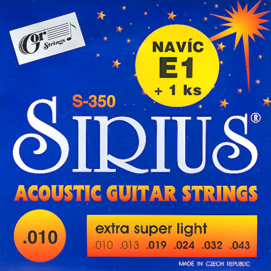 Struny na akustickú gitaru 10-43 S-350 bronz a mosadz Sirius Gorstring