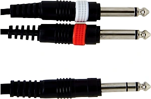 Nástrojový kábel Y jack 6,3/ 2xjack 6,3 mm 1,5m Gewa Basic