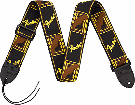Pás na gitaru Black-Yellow-Brown Monogrammed Fender