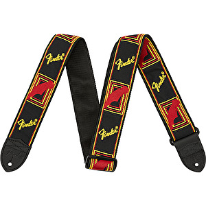 Pás na gitaru Black-Yellow-Red Monogrammed Fender