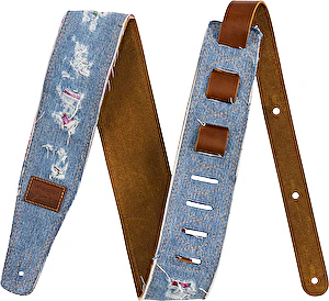 Pás na gitaru x Wrangler Ripped Denim Indigo Fender