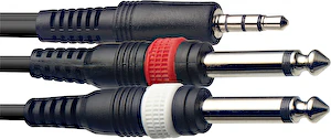 Audio kábel SYC3/MPS2P E jack 3,5mm/2x jack 6,3mm 3m Stagg