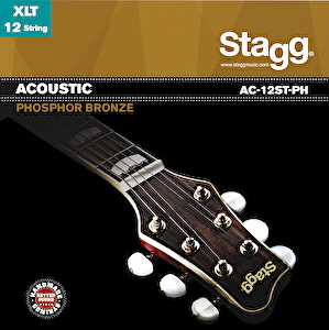 Struny na 12-strun. akustickú gitaru AC-12ST-PH, extra light PB Stagg