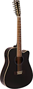 Akustická gitara 12-strunová DR-612 Western Black Dimavery