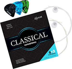 Struny na klasickú gitaru nylon 6+2+trsátka Shaman