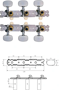 Ladiaca mechanika CMH0150-CR na klasickú gitaru Dr.Parts