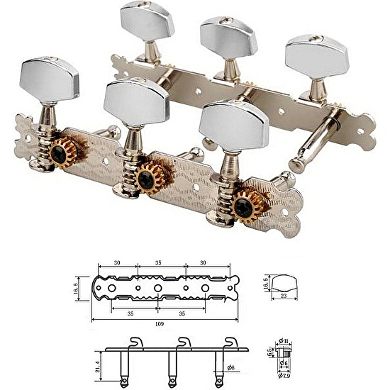 Ladiaca mechanika AMH0101-CR na akustickú gitaru Dr.Parts