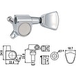 Ladiaca mechanika EMH7004-CR-R6 na elektrickú gitaru Dr.Parts