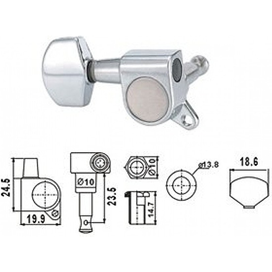 Ladiaca mechanika EMH7002-CR-R6 na elektrickú gitaru Dr.Parts