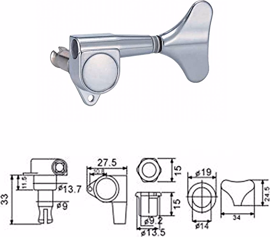 Ladiaca mechanika na basgitaru BMH7105-CR-R4 Dr.Parts
