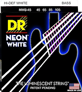 Struny na elektrickú basgitaru medium 45-105  Neon White DR.Strings