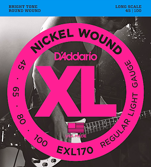 Struny na elektrickú basgitaru 45-100 EXL170 D´addario
