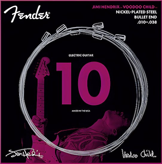 Struny na elektrickú gitaru 10-38 Hendrix Voodoo Child™ Ball End NPS Fender