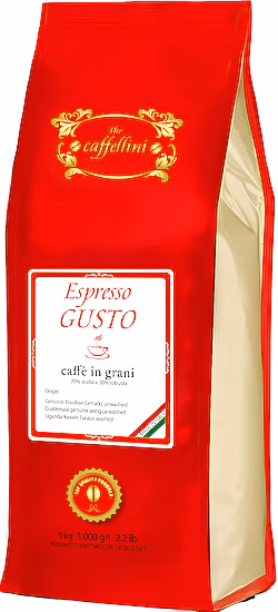 Káva Espresso Gusto 70% arabica, 30% robusta 1kg Caffellini
