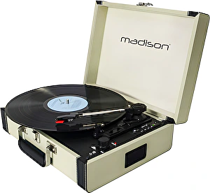 Gramofón MAD-RETROCASE-CR USB,SD,MP3, Bluetooth Madison