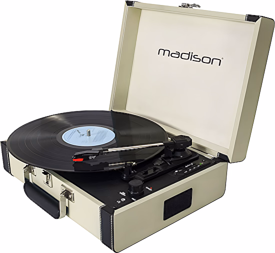 Gramofón MAD-RETROCASE-CR USB,SD,MP3, Bluetooth Madison