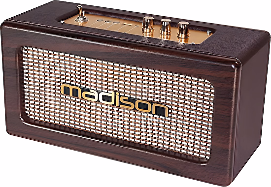 Prenosný batériový zvukový systém FREESOUND-VINTAGE-WD s USB, MP3, Bluetooth, 2x10W Madison