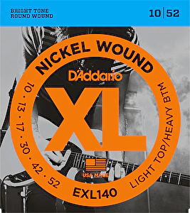Struny na elektrickú gitaru 10-52 niklové, séria XL D´Addario