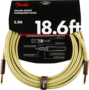 Nástrojový kábel série Deluxe, rovný/rovný 5,5m 18,6' tweed Fender