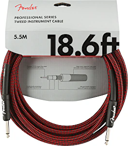 Nástrojový kábel série Professional, rovný/rovný 5,5m 18,6' red tweed Fender