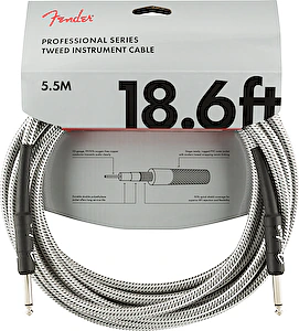 Nástrojový kábel série Professional, rovný/rovný 5,5m 18,6' biely tweed Fender