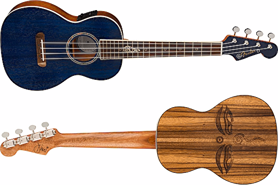 Tenorové ukulele Dhani Harrison WN Sapphire Blue Fender