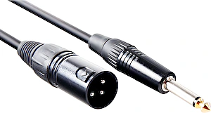Mikrofónový kábel XLR samec/ jack 6,3mm 2,5m Pronomic