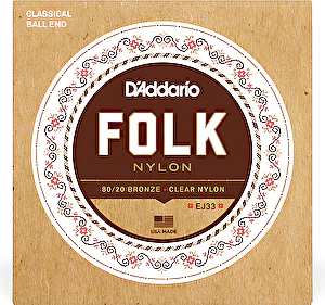 Struny na folkovú gitaru 28-45 nylon EJ33 Guľka D´Addario