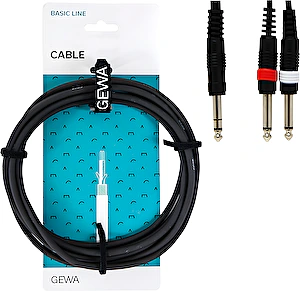 Nástrojový kábel Y jack 6,3/ 2xjack6,3 mm 3m Gewa Basic