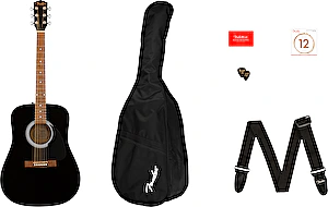 Akustická gitara FA-115 Dreadnought Pack V2 black Fender