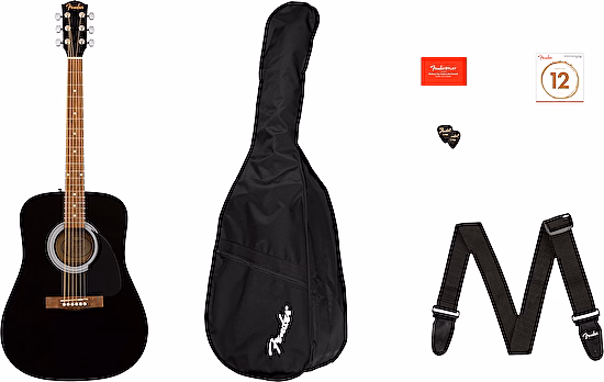 Akustická gitara FA-115 Dreadnought Pack V2 black Fender