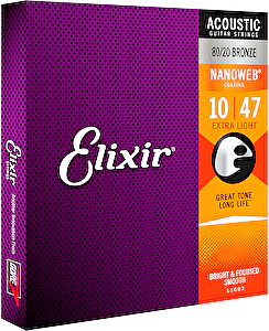Struny na akustickú gitaru 10-47 NANOWEB Anti-rust Elixír