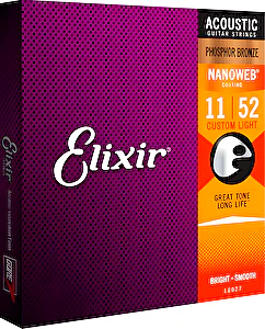 Struny na akustickú gitaru 11-52 NANOWEB Phosphor Bronze Elixír