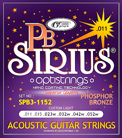 Struny na akustickú gitaru 11-52 SPB3-1152 phosphorbronze Sirius Gorstring