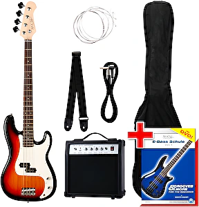 Elektrická basgitara Groover's Pack PB Electric Bass Sunburst Rocktile