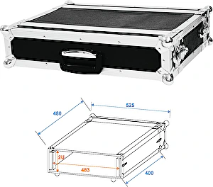 Kufor Effect Rack CO DD, 2U, hĺbka 24 cm, čierny Roadinger