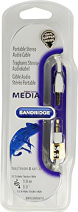 Audio kábel 3,5 mm JACK stereo-3,5 mm/ JACK stereo 3,5mm, 1m Bandridge 