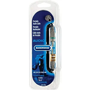 Audio kábel 3,5 mm JACK stereo-3,5 mm/ JACK stereo 3,5mm, 5m Bandridge