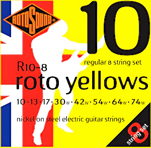 Struny na elektrickú gitaru 10-74 R10-8 8str.Rotosound niklové