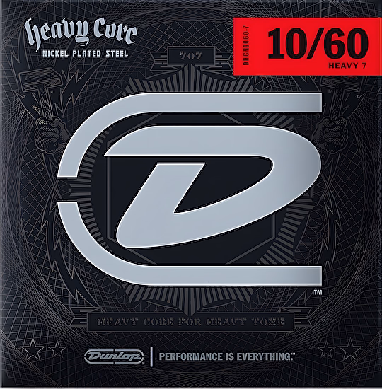 Struny na elektrickú gitaru 10-60, 7ks, heavy core Dunlop