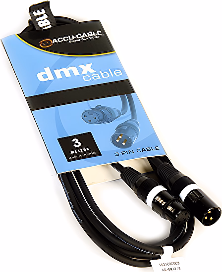 DMX kábel AC-DMX3/3 3 P. XLRM/3 P. XLRF 3m Adj