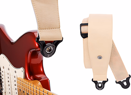 Pás na gitaru kožený 3" Comfort Leather AUTO LOCK Tan D´addario
