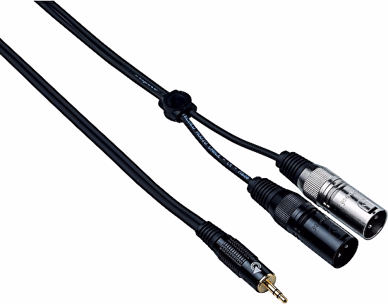 Nástrojový kábel jack 3,5mm/2xsamec XLR 3m Eagle Pro Bespeco