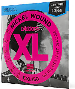 Struny na elektrickú gitaru 10-46 niklové, séria XL 12str. D´Addario
