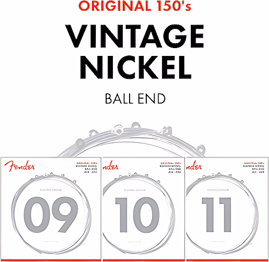 Struny na elektrickú gitaru 09-42 150L Origina lPure Nickel, Ball End Fender